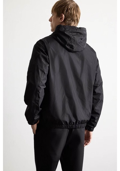 Defacto Slim Fit Kapüşonlu Fermuarlı Siyah Erkek Mont H1499ax/bk27