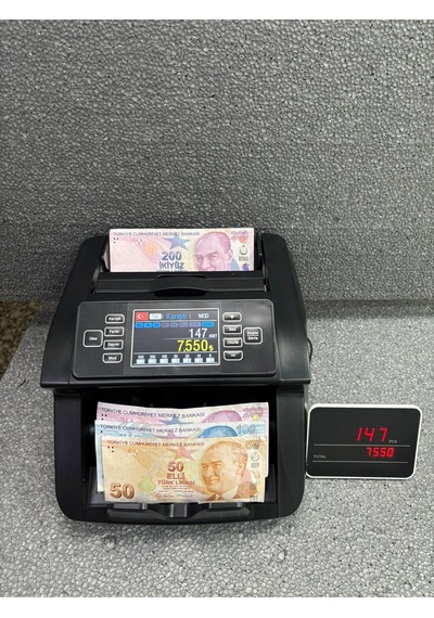 C15 Türk Lirası Karışık Sayma Ofis Tipi Para Sayma Makinesi Ekran Hediyeli