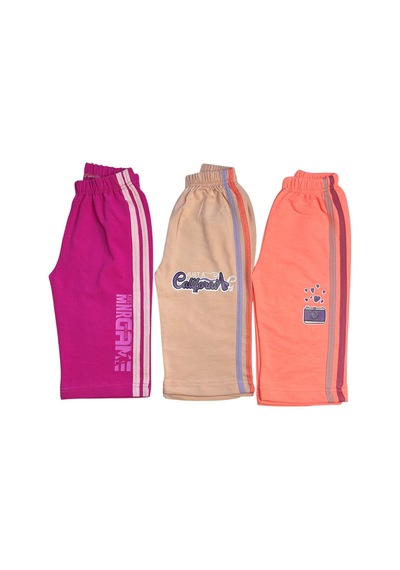 Minik Motion Çocuk Kız Kapri Eşofman Altı Şeritli 3 Lü Set Pembe Karışık Minik Motion Çocuk Kız Kapri Eşofman Altı Şeritli 3 Lü Set Pembe Karışık