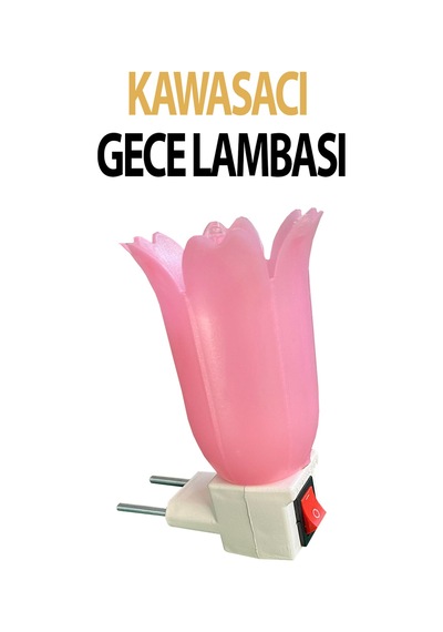 Nostaljik Pembe Gece Lambası, Flaşlı, Çıt Çıt Anahtarlı, 7 Watt Ampüllü, Şık Ve Kullanışlı Pembe