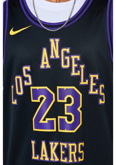 Nike Dri Fit Los Angeles Lakers 2023/24 City Edition Basketball Jersey Lebron James Basketbol Forması Siyah Nike Dri Fit Los Angeles Lakers 2023/24 City Edition Basketball Jersey Lebron James Basketbol Forması Siyah