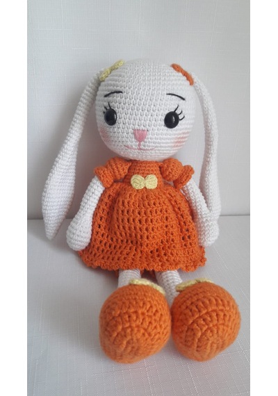 Amigurumi Turuncu Uzun Kulaklı Oyuncak