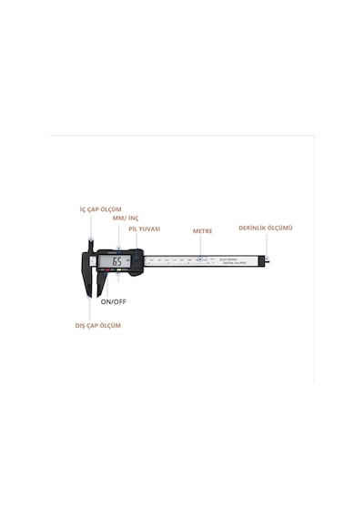 Dijital Kumpas Lcd Ekranlı Çok Fonksiyonlu 150Mm Kalınlık Ölçer