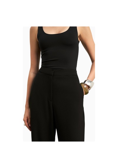 Because Of Alice Effortless Wide Leg Trousers Geniş Paça Dökümlü Kadın Pantolon Siyah