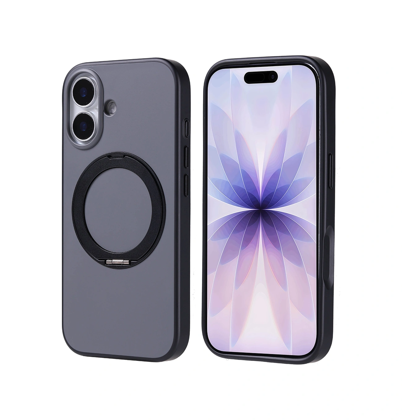 Apple Uyumlu iPhone 17 Kılıf M-safe Şarj Özellikli Standlı Proton Silikon Kılıf Siyah