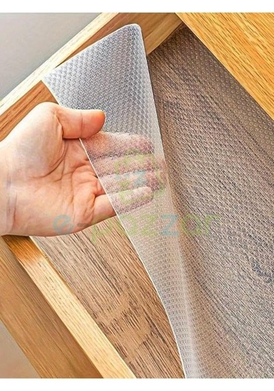 Tr 10 Mt X 45 Cm Şeffaf Kaydırmaz Pvc Buzdolabı Raf Masa Çekmece Ayakkabılık Koruyucu Leke Tutmaz Örtü Genel
