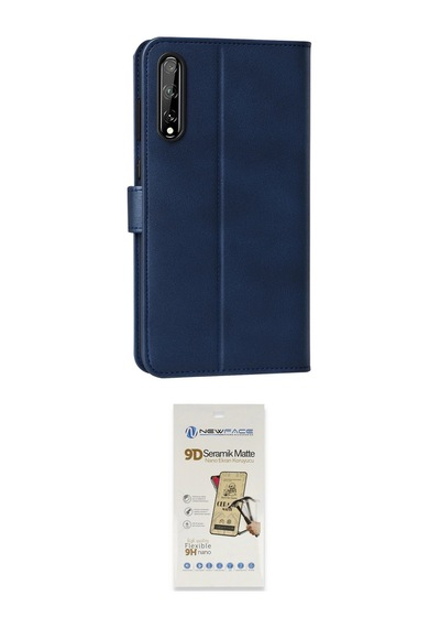 Cep Huawei Uyumlu P Smart S Kılıf Siluet Işık Serisi İkili Koruma Seti Najmaddin Gold