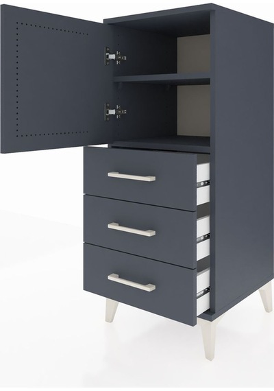 Hyperion Komodin 2 Raflı 3 Çekmeceli Tek Kapaklı 44x44x106 An... Antrasit