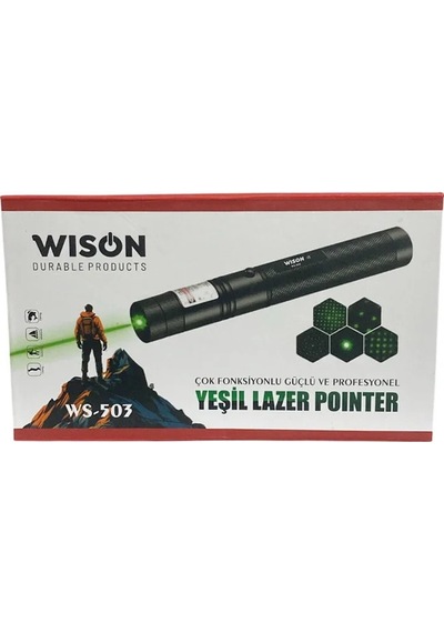 Wison Ws-503 100mw 3.7v 3200 Mah Desen Başlıklı Şarjlı Yeşil Lazer Pointer 5570 Kırmızı