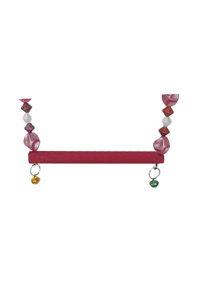 Markapet Boncuklu Ve Tünekli Kuş Salıncağı 10 Cm-14 Cm Bordo