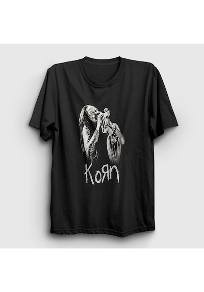 Presmono Unisex Jonathan Davis Korn T-shirt Siyah