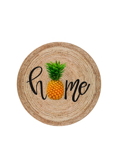 Ütopya Dijital Baskı Dokuma Pamuk Kaymaz Taban Yuvarlak Halı Home Ananas 838880757 Home Ananas