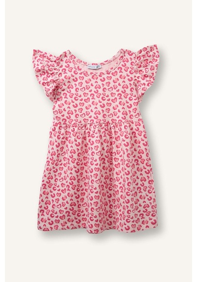 Defacto Desenli Askılı Elbise Kız Bebek H2176a526smpn364 Pembe-pn364
