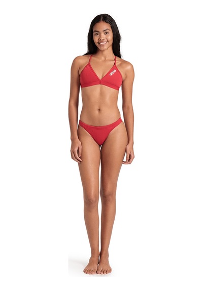 Arena Team Swim Top Tie Back Solid Kadın Kırmızı Yüzücü Bikini Üstü 004768450 Kırmızı