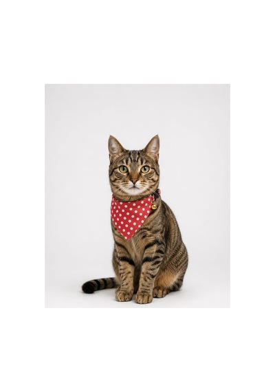 Desenli Bandana Kedi Tasması 2'li Set Puantiye & Pötikare
