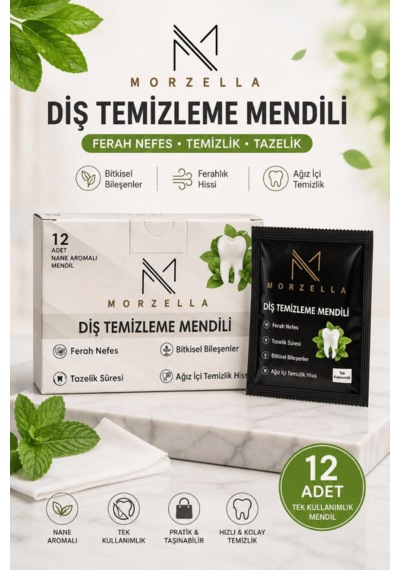 Morzella Diş Temizleme Ve Parlatıcı Bakım Mendili 12'li