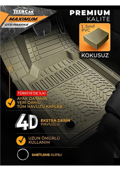 Fiat / Tofaş Şahin İle Uyumlu 4d Havuzlu Kutulu Maximum Paspas Bej