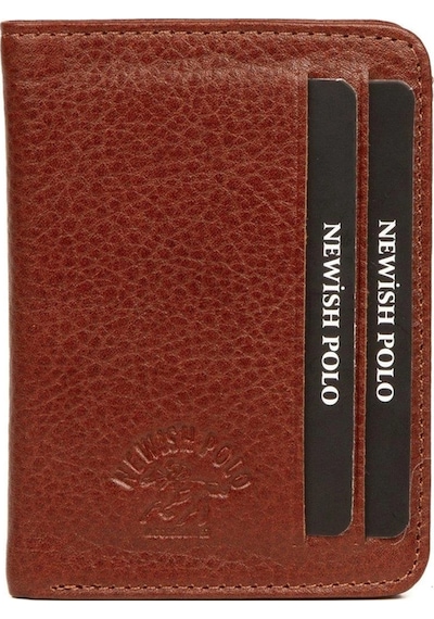 Newish Polo Erkek Hakiki Deri Cüzdan Ve Kartlık New348 - Taba
