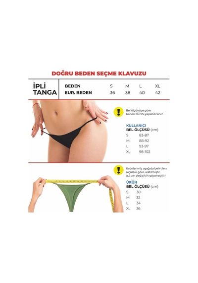 Alya Underwear Kadın Ipli Tanga Külotlar - 5 Li Paket Sarı, Mor, Mint, Somon,mavi 1301p Beyaz P05