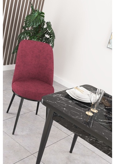 Canisa Concept Nil Serisi 70x110 Sabit Mutfak Masası Takımı Siyah Mermer Desen Masa 2 Bordo Sandalye Masa Siyah Sandalyeler Bordo Canisa Concept Nil Serisi 70x110 Sabit Mutfak Masası Takımı Siyah Mermer Desen Masa 2 Bordo Sandalye Masa Siyah Sandalyeler Bordo