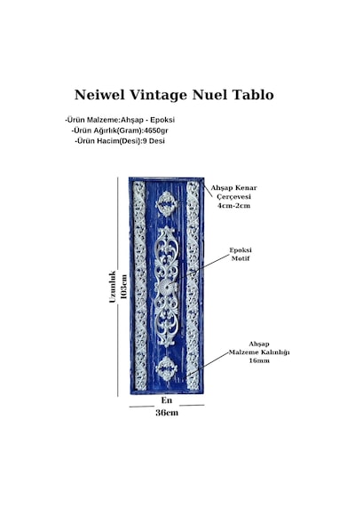 Neiwel Vintage Nuel Eskitme Beyaz Tablo
