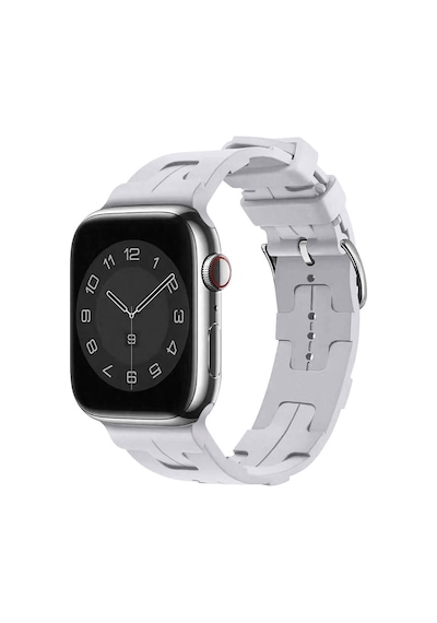 Ekılıf - Apple Uyumlu  Watch 44mm - Kordon Silikon Kordon Krd-92 - Mavi Açık
