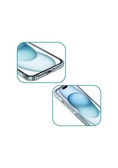 Fitcase Apple Uyumlu iPhone 15 Plus Kılıf Kamera Korumalı Silikon Şeffaf Arka Kapak
