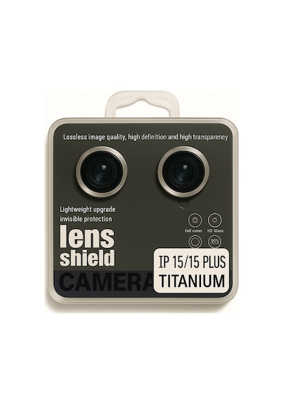 Apple Uyumlu iPhone 15/15 Plus Kamera Lens Koruyucu Black/silver Yüksek Çözünürlüklü-parlak-güçlü Titanium