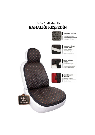 Oto Ön Koltuk Tekli Minder Terletmez Kolay Montaj Universal Koruyucu Kılıf Kumaş 80835727