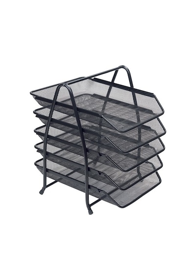 Kraf Perfore Evrak Rafı Metal 5 Katlı Siyah 420G