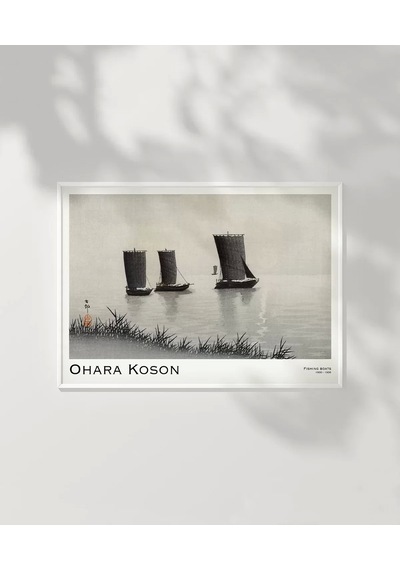 Çerçevesiz Poster Ohara Koson Balıkçı Teknesi