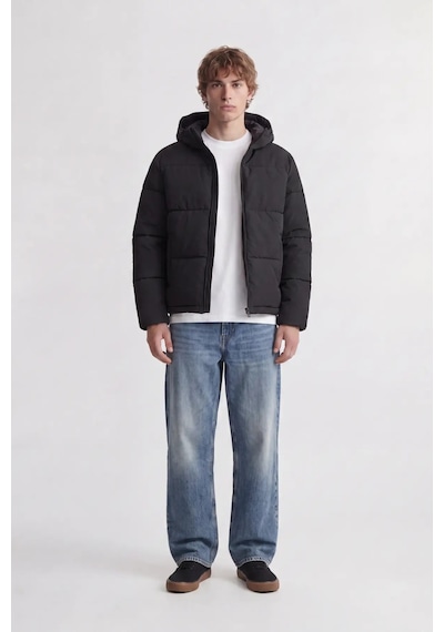 Jack & Jones Erkek Jjgalaxy Kapüşonlu Şişme Mont 12303930 Siyah