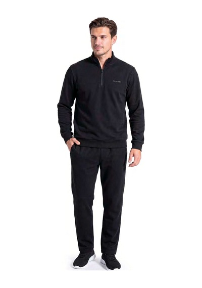 Pierre Cardin 6116 Erkek Uzun Kollu Quarter Zip Eşofman Takımı-siyah