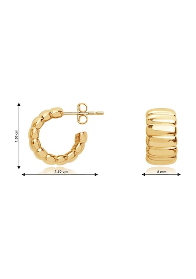 Diamond Line - Gülaylar - Sarı Altın 14 Ayar Trend Küpe N11.9239