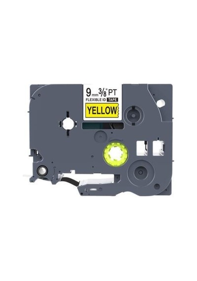 Brother Tze-FX621 9 mm X 8mt Sarı üzerine Siyah Laminasyonlu Etik