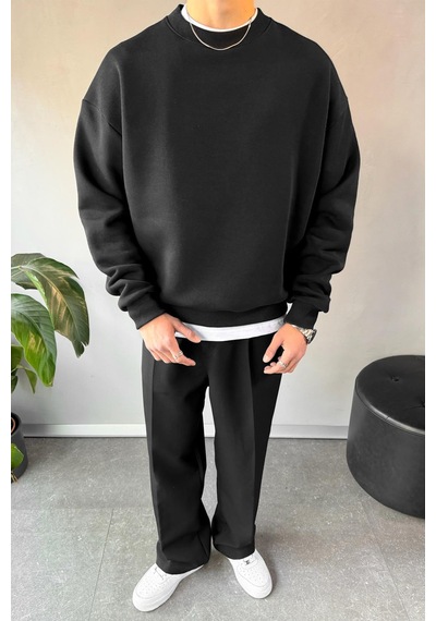 Flaw Basic Oversize Sweatshirt Siyah Sİyah