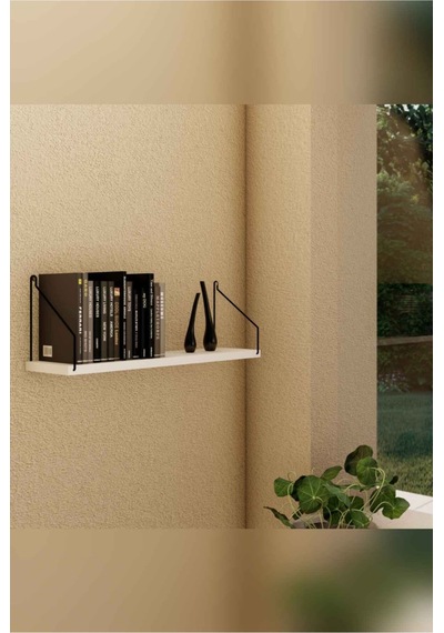 Duvar Rafı Kitaplık Mutfak Banyo Yaşam Alanı 15 X 55 Cm Beyaz