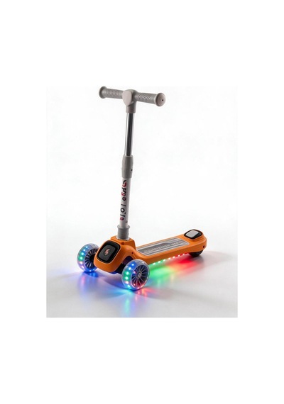 Sportpro Müzikli Rgb Neon Işıklı 3tekerli Katlanabilir Scooter 3+yaş Turuncu
