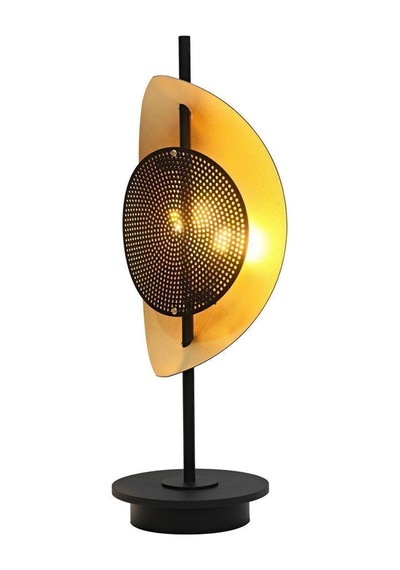 Siyah/sarı Yaldız Boyalı Modern Masa Lambası Plc-1202-m-bsy 3674548