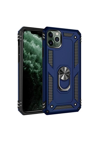Newface Apple İphone 11 Pro Max Kılıf Sofya Yüzüklü Silikon Kapak - Lacivert