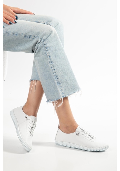 Suins Ramia Model Hakiki Deri Yumuşak Kadın Günlük Spor Ayakkabı Sneaker Beyaz