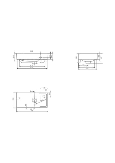 Turkuaz Seramik Cerastyle Sharp Mini 50 x 25 CM Lavabo