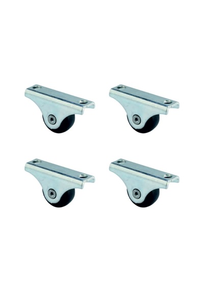 Furç Sabit Teker - 20mm - Siyah Hks226 - 4 Adet