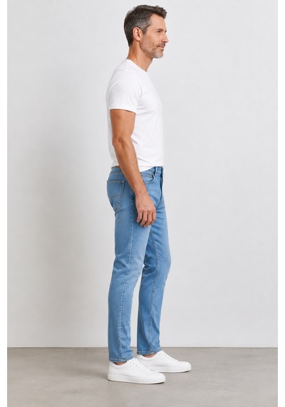 Bihan Store Erkek Slim Fit Esnek Denim Jean Pantolon Mc Clap 008-buz Mavisi