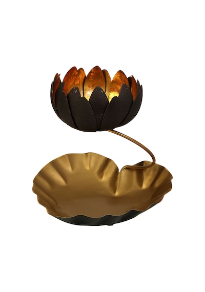 Vitale Lotus Çiçeği Gold Mumluk 24 Cm Ak.jb0207
