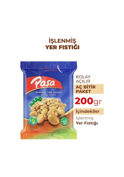 Paşa Kuruyemiş İşlenmiş Yer Fıstığı 200 G
