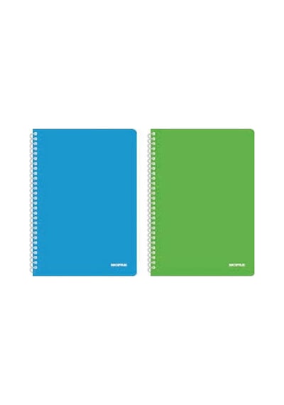 Mopak 60 Yp. Neon Serisi Pp Kapak Spiralli Defter - Çizgili - 2 Adet Beyaz