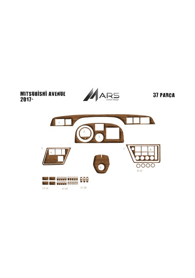 Mitsubishi Avenue Torpido Kaplama 2017 37 Parça Açık Meşe