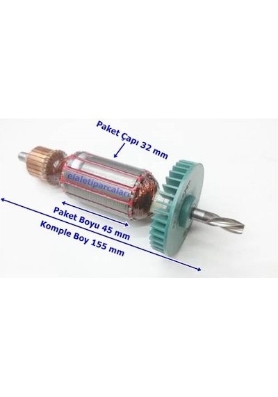 Makita Tipi Hp 1640 - Hp 1641 Endüvi Rotor Kollektör