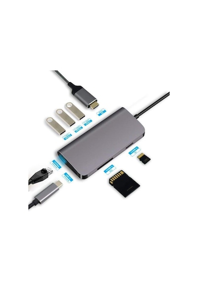 Codegen Cdg-Cnv40 Usb 3.1 Type-C - Usb 3.0+ Rj45 + Sd/Micro Sd Ka